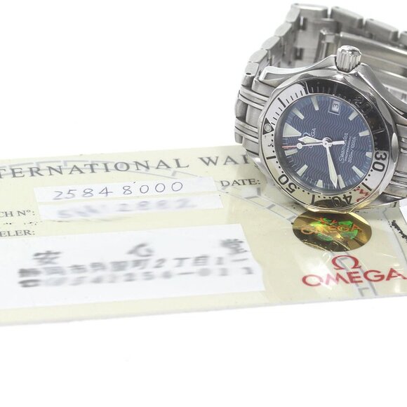 OMEGA Seamaster300 Jack Mayol Date Navy Dial Quartz Ladies Watch_831644 - Picture 2 of 6